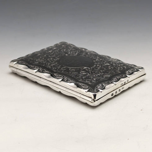 1896年 英国アンティーク 純銀製 両開き型カードケース Frederick Marson